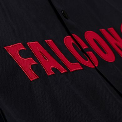 Men's Mitchell & Ness Black Atlanta Falcons Coaches Full-Snap Hooded Windbreaker Jacket