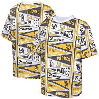 Youth Outerstuff Yellow San Diego Padres All-Over Pennant T-Shirt