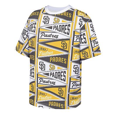 Youth Outerstuff Yellow San Diego Padres All-Over Pennant T-Shirt