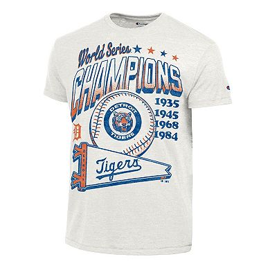 Men's Champion White Detroit Tigers Winning Tradition Cooperstown Tri-Blend T-Shirt