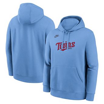 Men's Nike Light Blue Minnesota Twins Cooperstown Collection Wordmark Club Hoodie