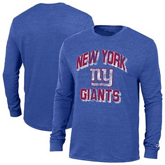 Men's Champion Heather Royal New York Giants Ultimate Tri-Blend Long Sleeve T-Shirt