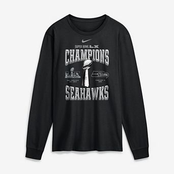 Men's Nike Black Seattle Seahawks Super Bowl LX Champions Locker Room Trophy Collection Long Sleeve T-Shirt