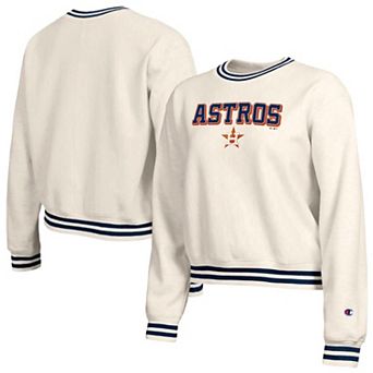 Women's Champion Cream Houston Astros Reverse Weave Sweatshirt