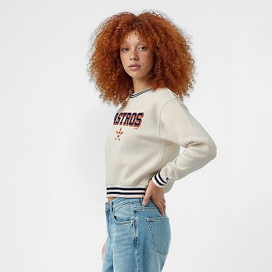 Women's Champion Cream Houston Astros Reverse Weave Sweatshirt