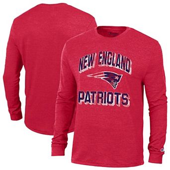Men's Champion Red New England Patriots Ultimate Tri-Blend Long Sleeve T-Shirt