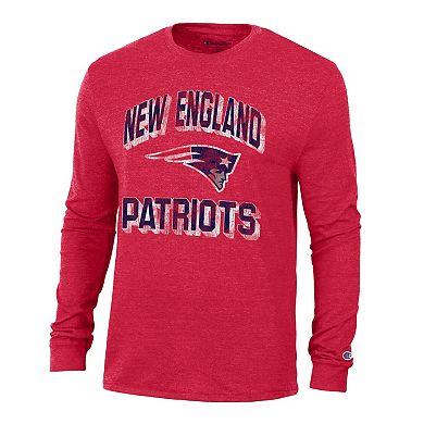 Men's Champion Red New England Patriots Ultimate Tri-Blend Long Sleeve T-Shirt