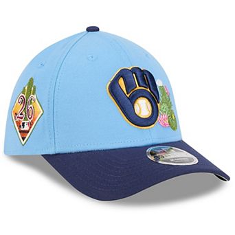 Men's New Era Light Blue/Navy Milwaukee Brewers 2026 Spring Training M-Crown 39THIRTY Flex Hat