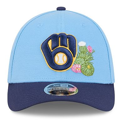 Men's New Era Light Blue/Navy Milwaukee Brewers 2026 Spring Training M-Crown 39THIRTY Flex Hat