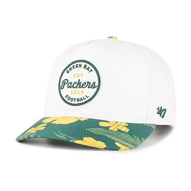 Men's '47 White/Green Green Bay Packers Beach Side Hitch Adjustable Hat