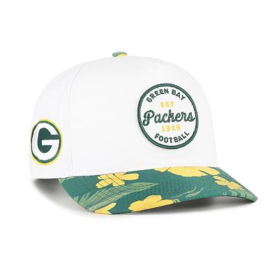 Men's '47 White/Green Green Bay Packers Beach Side Hitch Adjustable Hat