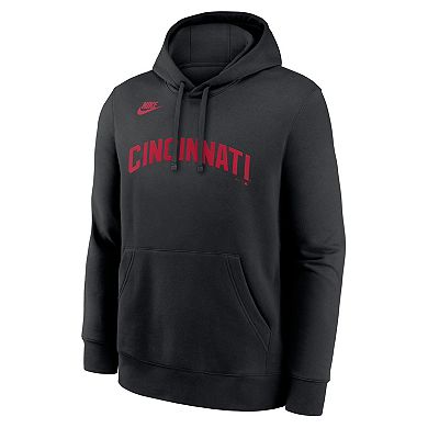 Men's Nike Black Cincinnati Reds Cooperstown Collection Wordmark Club Hoodie