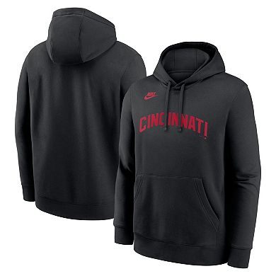 Men's Nike Black Cincinnati Reds Cooperstown Collection Wordmark Club Hoodie