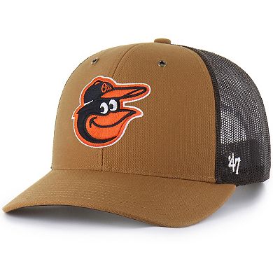 Men's Carhartt x '47 Brown Baltimore Orioles Trucker Adjustable Hat