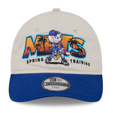 Youth New Era Stone/Royal New York Mets 2026 Spring Training Fan Pack Batter 9TWENTY Adjustable Hat