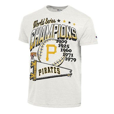 Men's Champion White Pittsburgh Pirates Winning Tradition Cooperstown Tri-Blend T-Shirt