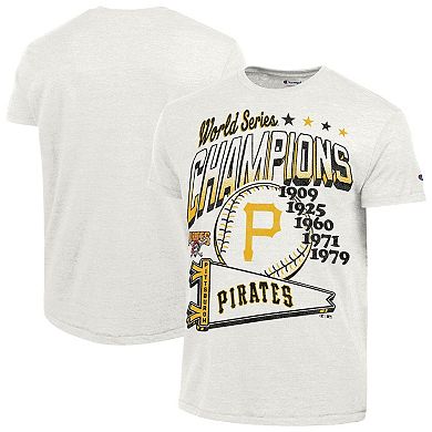 Men's Champion White Pittsburgh Pirates Winning Tradition Cooperstown Tri-Blend T-Shirt