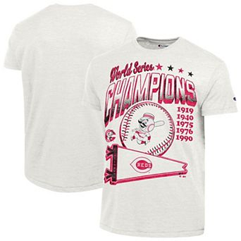 Men's Champion White Cincinnati Reds Winning Tradition Cooperstown Tri-Blend T-Shirt