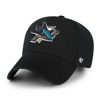 Men's '47 Black San Jose Sharks Logo Clean Up Adjustable Hat