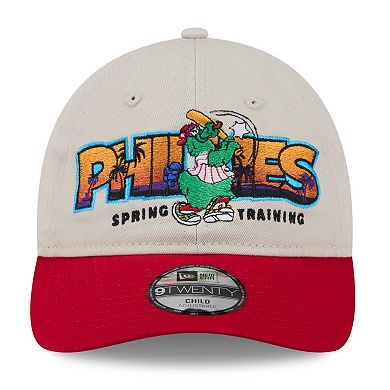 Youth New Era Stone/Red Philadelphia Phillies 2026 Spring Training Fan Pack Batter 9TWENTY Adjustable Hat