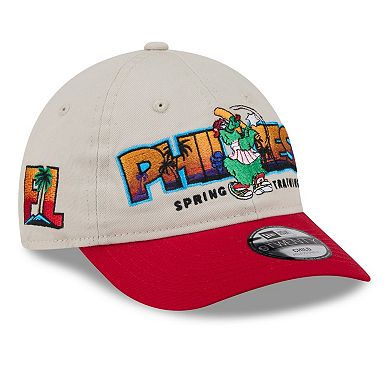 Youth New Era Stone/Red Philadelphia Phillies 2026 Spring Training Fan Pack Batter 9TWENTY Adjustable Hat