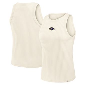 Women's Fanatics Cream Baltimore Ravens Star Play Tri-Blend Ribbed Tank Top