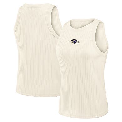 Women's Fanatics Cream Baltimore Ravens Star Play Tri-Blend Ribbed Tank Top