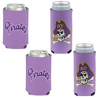 WinCraft ECU Pirates Powder Purple 4-Pack 12oz. Can & Slim Can Cooler Set