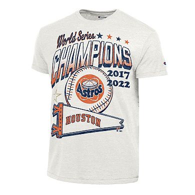 Men's Champion White Houston Astros Winning Tradition Cooperstown Tri-Blend T-Shirt