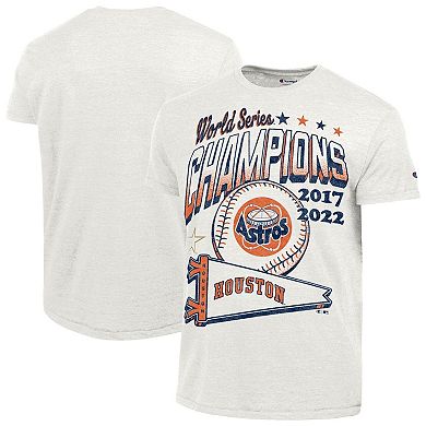 Men's Champion White Houston Astros Winning Tradition Cooperstown Tri-Blend T-Shirt