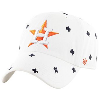 Women's '47 White Houston Astros Confetti Clean Up Adjustable Hat