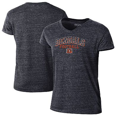 Women's Champion Black Cincinnati Bengals Triumph Tri-Blend V-Neck T-Shirt