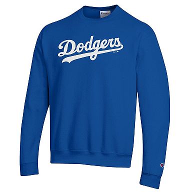Men's Champion Royal Los Angeles Dodgers Powerblend Wordmark Sweatshirt