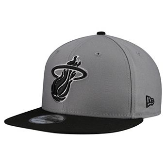 Men's New Era Gray Miami Heat Core Logo Storm Gray Two-Tone 9FIFTY Snapback Hat