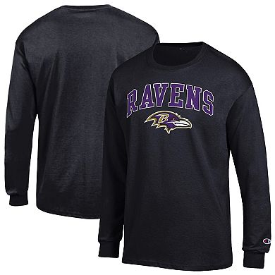 Men's Champion Black Baltimore Ravens Arch Over Logo Long Sleeve T-Shirt