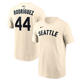 Men's Nike Julio Rodríguez Natural Seattle Mariners Name & Number T-Shirt