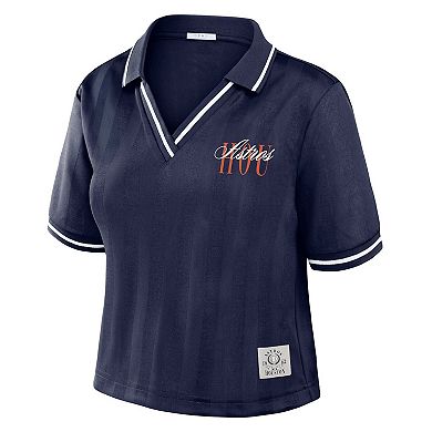 Women's WEAR by Erin Andrews Navy Houston Astros Cropped Polo