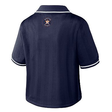 Women's WEAR by Erin Andrews Navy Houston Astros Cropped Polo