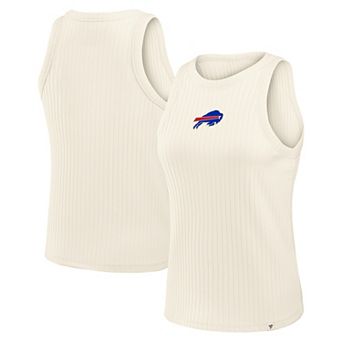 Women's Fanatics Cream Buffalo Bills Star Play Tri-Blend Ribbed Tank Top