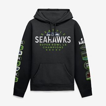 Men's Fanatics Black Seattle Seahawks Super Bowl LX Champions Banner Year Hoodie