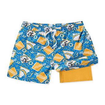 Men's Chubbies Blue Los Angeles Chargers Game Day Fit Classic Lined Swim Trunks