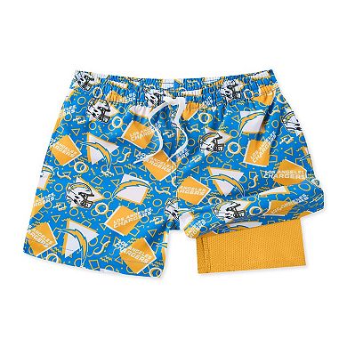 Men's Chubbies Blue Los Angeles Chargers Game Day Fit Classic Lined Swim Trunks