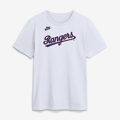 Men's Nike White Texas Rangers Cooperstown Collection Wordmark T-Shirt