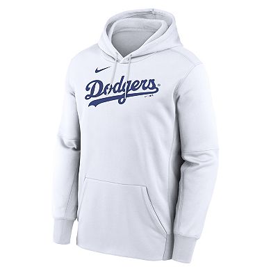 Men's Nike White Los Angeles Dodgers Dri-Fit Club Hoodie