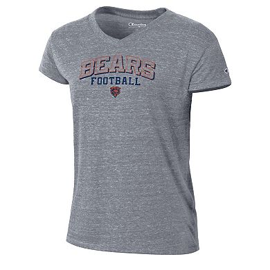 Women's Champion Gray Chicago Bears Triumph Tri-Blend V-Neck T-Shirt