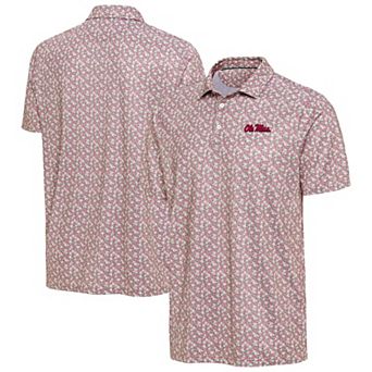 Men's Antigua Pink Ole Miss Rebels Desert Dry Dogwood Polo