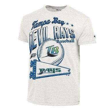 Men's Champion White Tampa Bay Rays Winning Tradition Cooperstown Tri-Blend T-Shirt