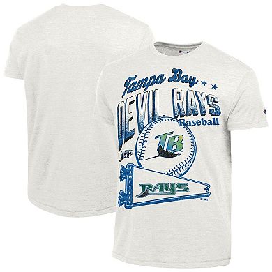 Men's Champion White Tampa Bay Rays Winning Tradition Cooperstown Tri-Blend T-Shirt