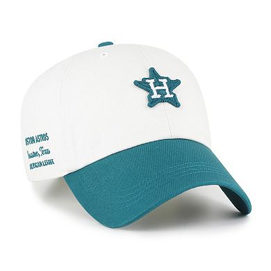 Men's '47 White/Teal Houston Astros Contemporary Tonal Clean Up Adjustable Hat