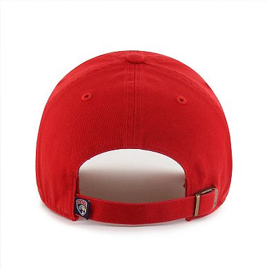 Men's '47 Red Florida Panthers Logo Clean Up Adjustable Hat